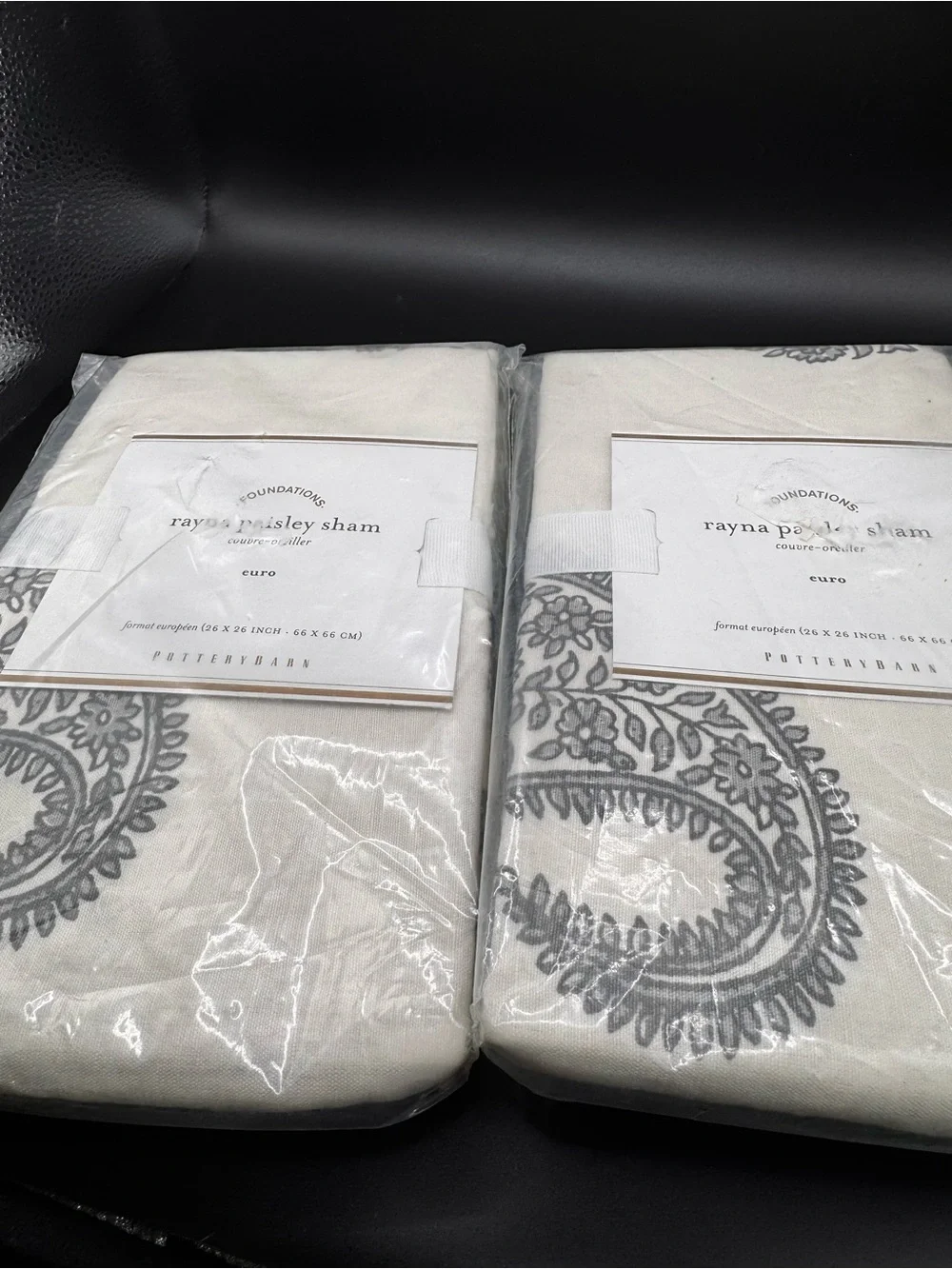 Pottery Barn Rayna Paisley Sham - Cream with Gray Paisley